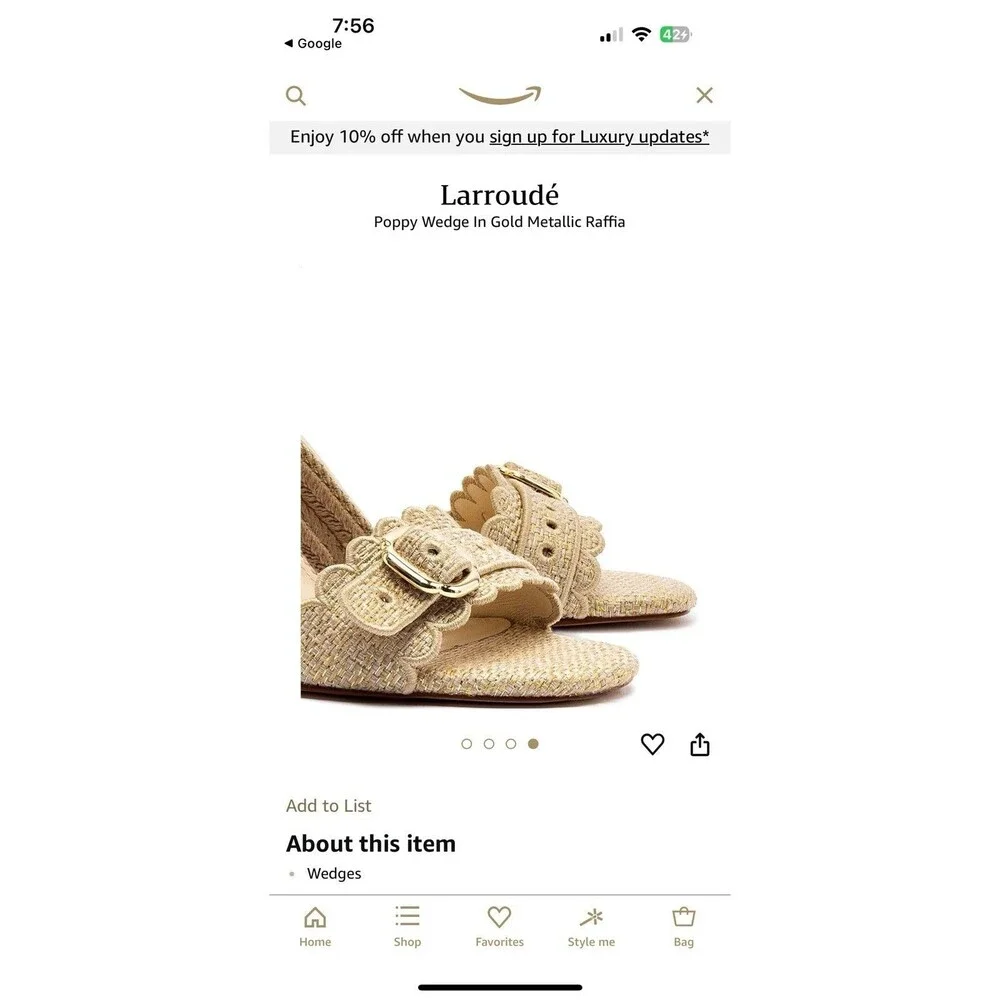 Larroude Beige Espadrille Wedge Sandals with Ankle Tie